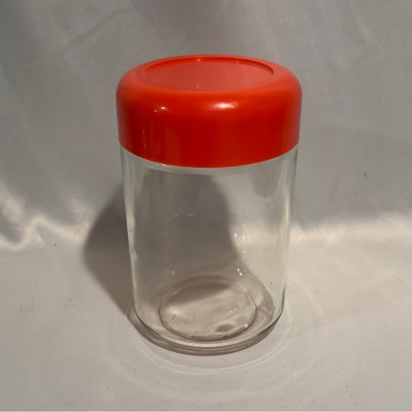 Vintage Massimo Vignelli Heller Food Storage Jar Orange Lid - Picture 1 of 3